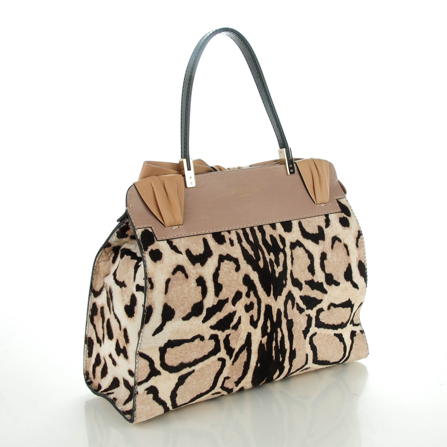 Valentino Garavani Calf Hair Leopard Print Medium Aphrodite Bow Satchel 2 of 8