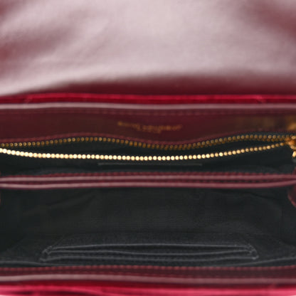 Saint Laurent Velvet Y Quilted Monogram Toy Loulou Crossbody Bag French Burgundy 5 of 10