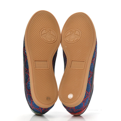 Gucci Lurex Calfskin Web GG Monogram Womens Falacer Sneakers 37.5 Iridescent Blue Iridescent Red Silver 5 of 10