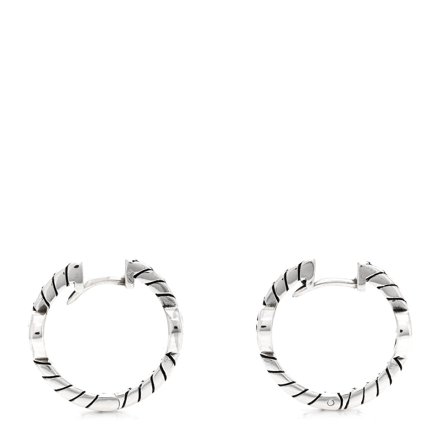 Gucci Sterling Silver Interlocking G Hoop Earrings 3 of 4