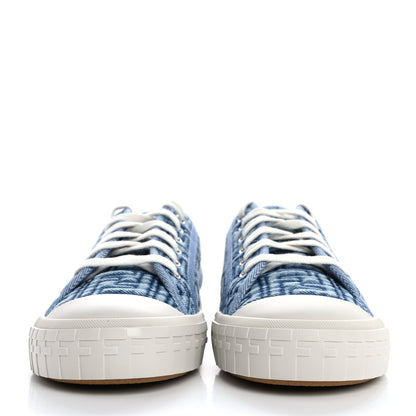 Fendi Denim Jacquard FF Matelasse Womens Domino Low Top Sneakers 38 Blue Navy 3 of 10