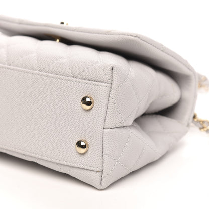 Chanel Caviar Quilted Mini Coco Handle Flap Light Grey 9 of 10