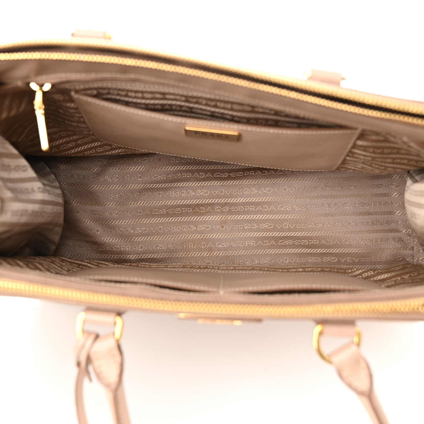 Saffiano Lux Large Galleria Double Zip Tote Cammeo