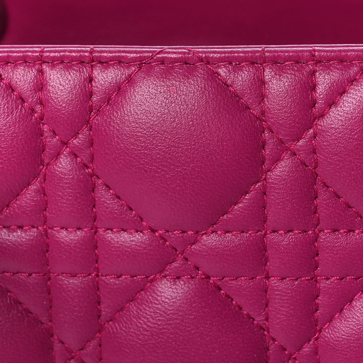 Christian Dior Lambskin Cannage Medium Lady Dior Fuchsia 5 of 15
