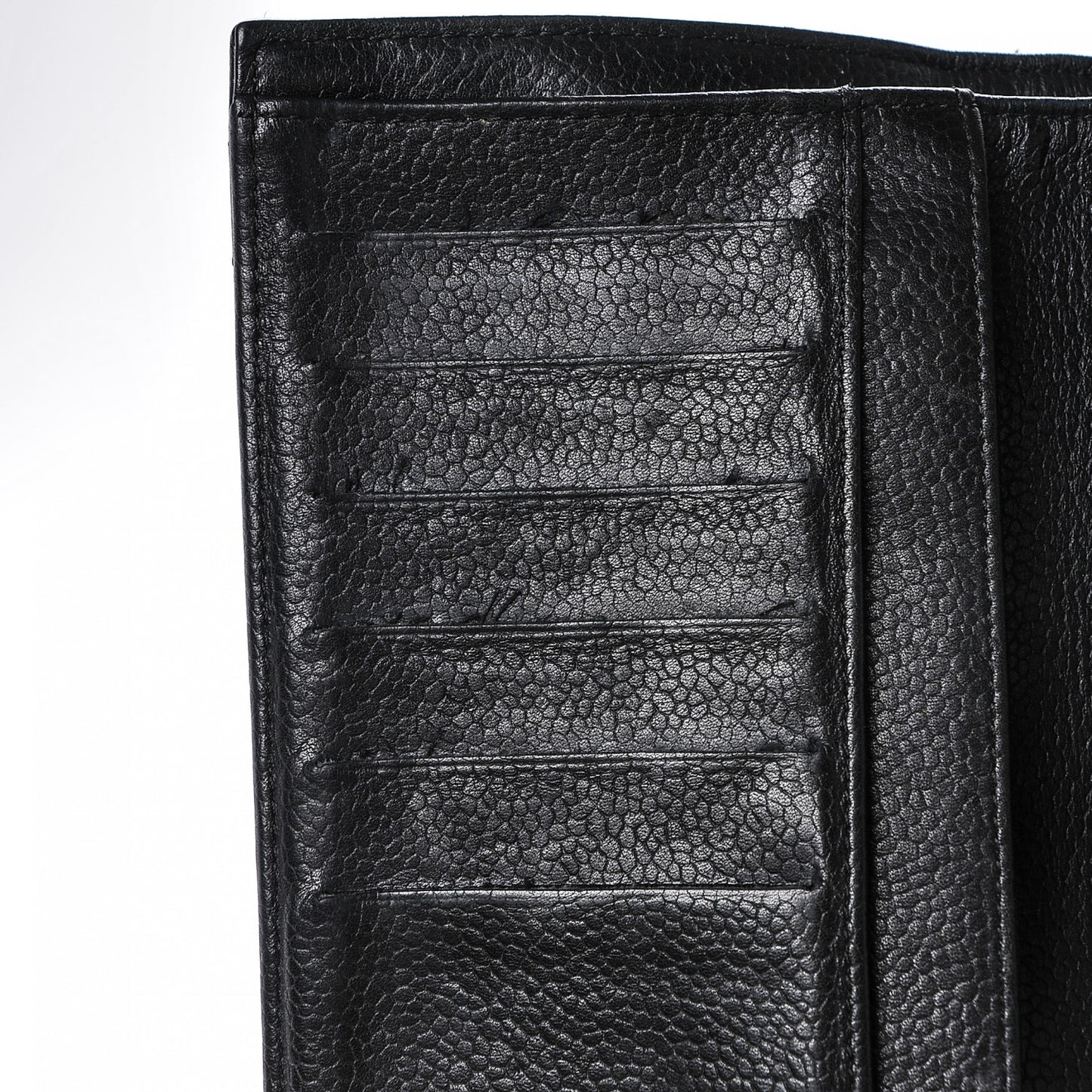 Caviar Quilted Large Flap Wallet Black