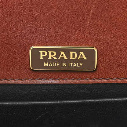 Prada Antic Soft Saffiano Lions Head Cahier Shoulder Bag Cotto Black 6 of 13