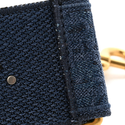 Christian Dior Oblique Denim Studded Shoulder Strap Blue 7 of 7