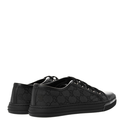 Gucci GG Monogram Calfskin Womens Low Top Sneakers 37 Piombo Black 4 of 7