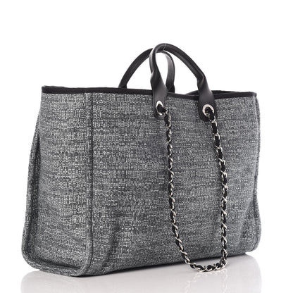 Chanel Canvas Large Deauville Tote Charcoal 3 of 8