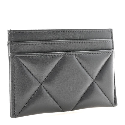 Chanel Shiny Goatskin Quilted Chanel 19 Card Holder Dark Grey 3 of 9