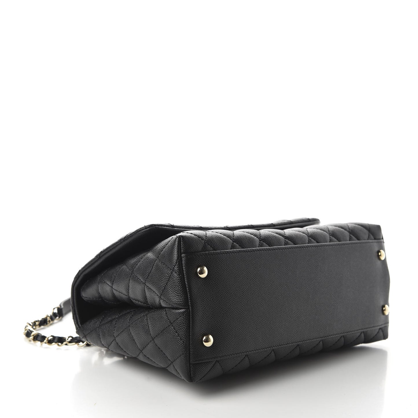 Caviar Quilted Small Coco Handle Flap Black