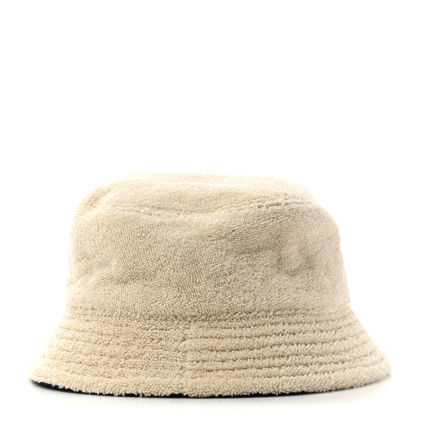 Cotton Terrycloth CC Cloche Bucket Hat M Beige Navy Blue