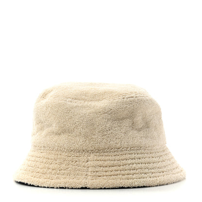 Chanel Cotton Terrycloth CC Cloche Bucket Hat M Beige Navy Blue 5 of 8