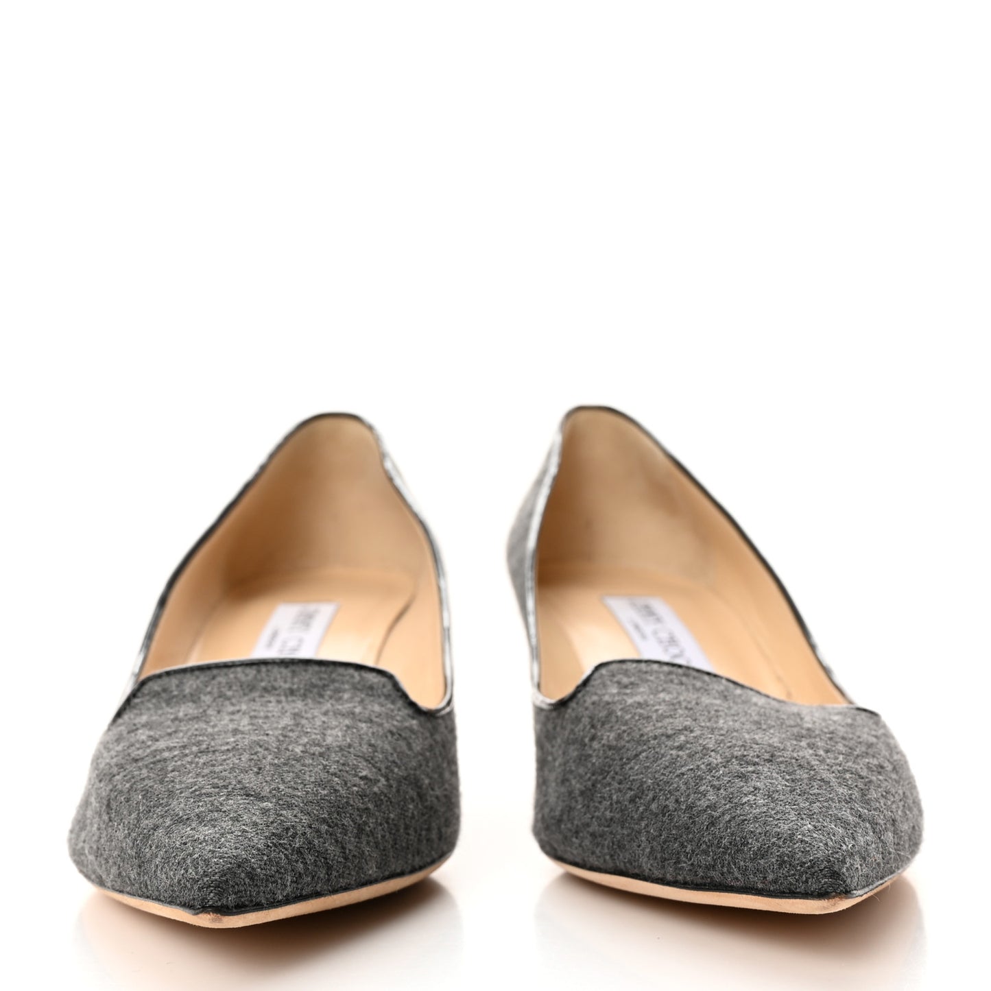 Flannel Allure Kitten Heel Pumps 39.5 Taupe Grey