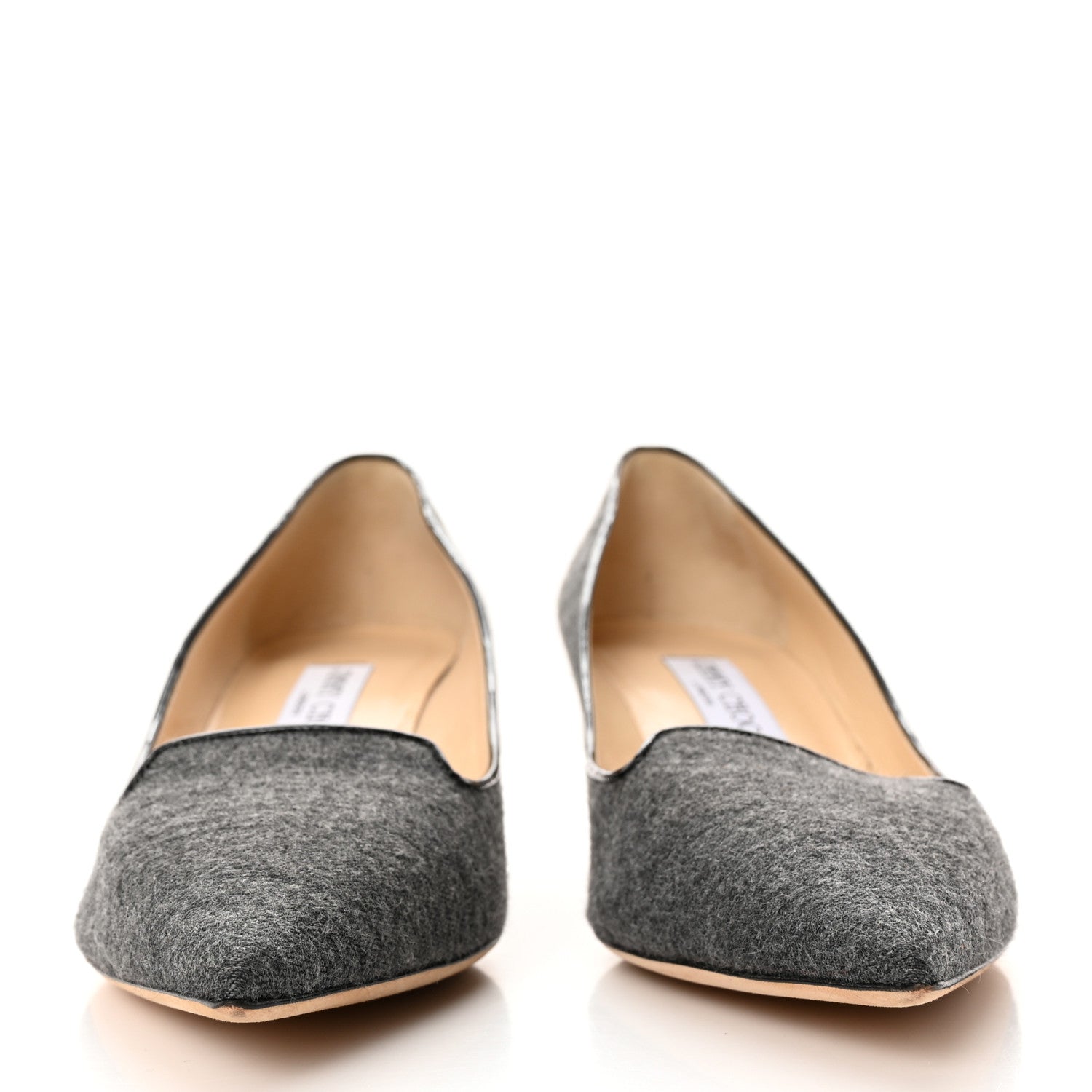 Jimmy Choo Flannel Allure Kitten Heel Pumps 39.5 Taupe Grey 2 of 15