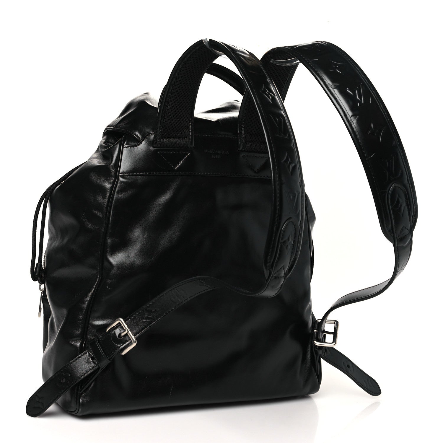 Louis Vuitton Shiny Calfskin Montsouris Cargo Backpack Black 3 of 9