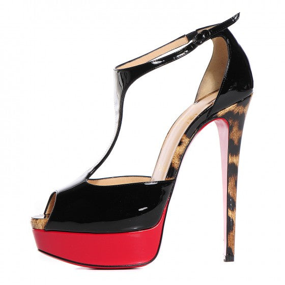 Patent Jailopa 150 Pumps 36 Black Leopard
