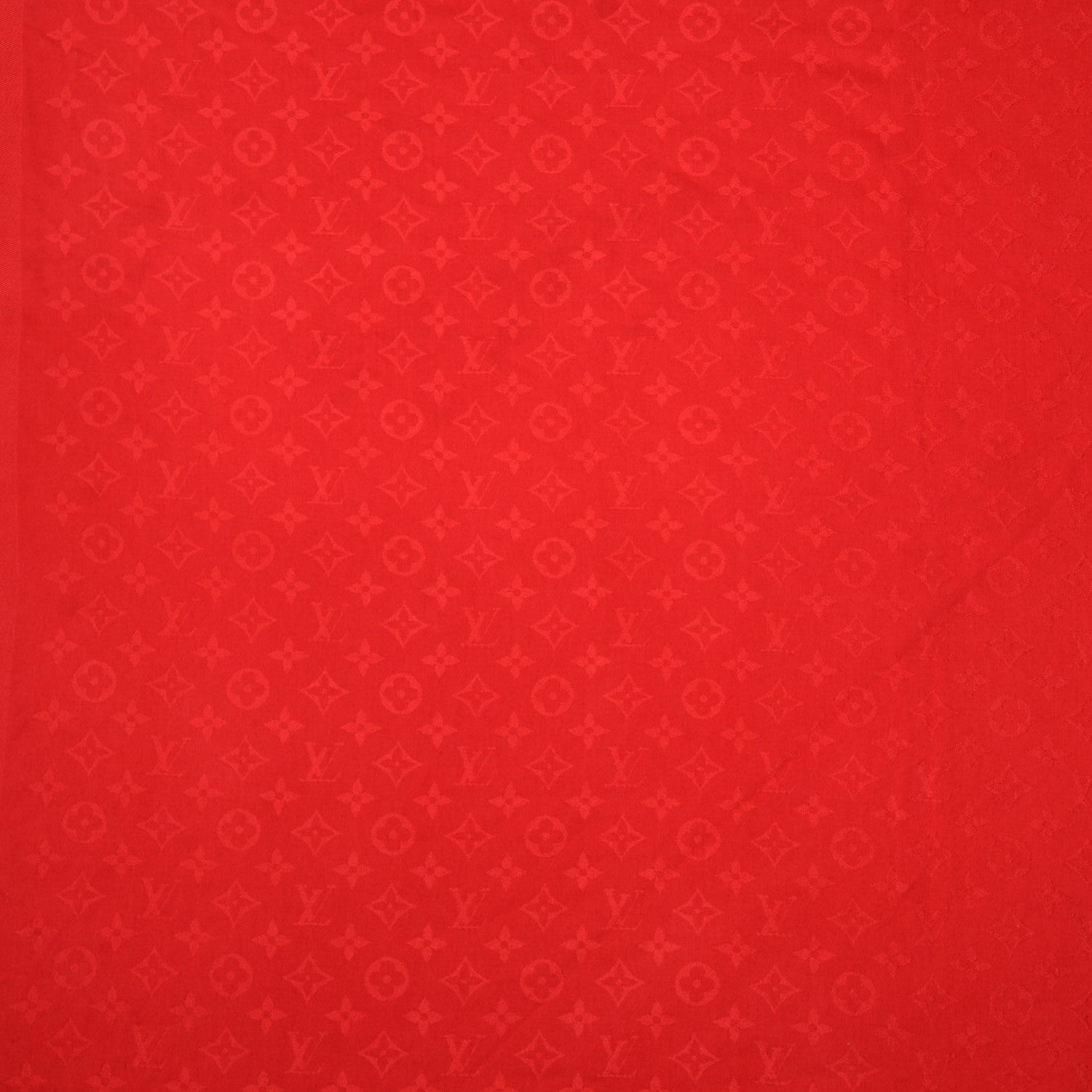 Louis Vuitton Silk Wool Monogram Shawl Pomme D'Amour 1 of 6