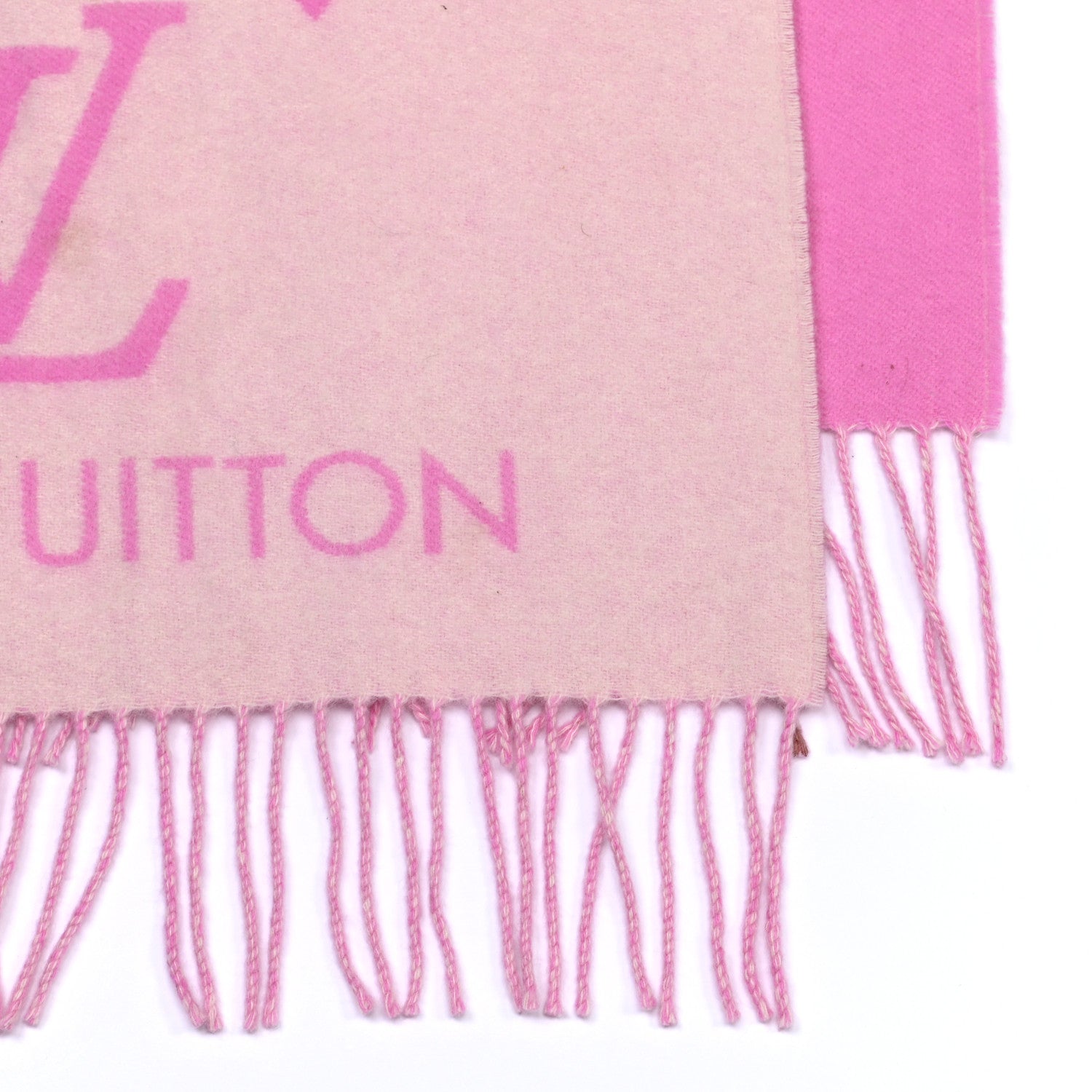 Louis Vuitton Cashmere Monogram Reykjavik Scarf White Pink 5 of 8