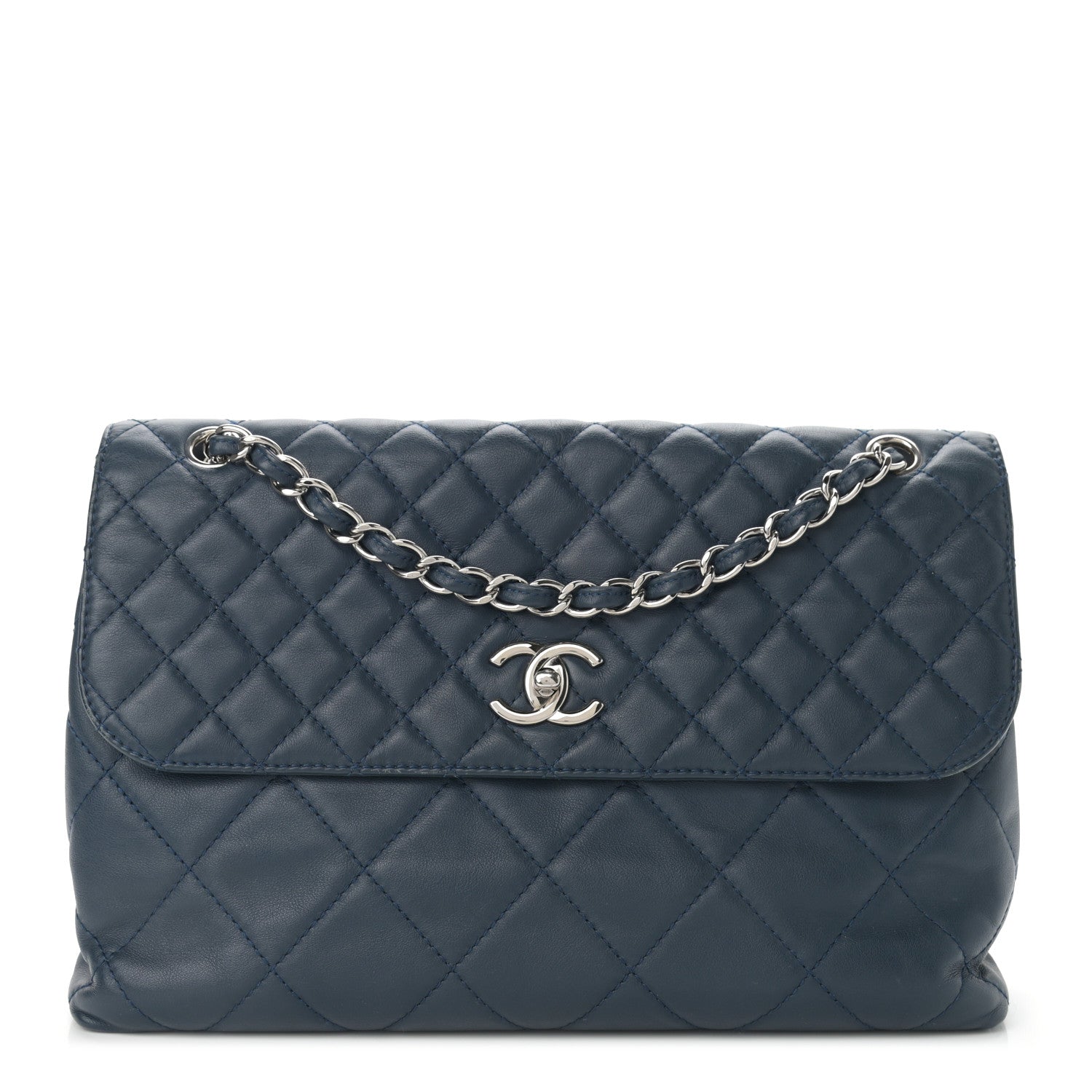 Chanel Calfskin Quilted In the Business Flap Dark Navy Blue 1 of 13