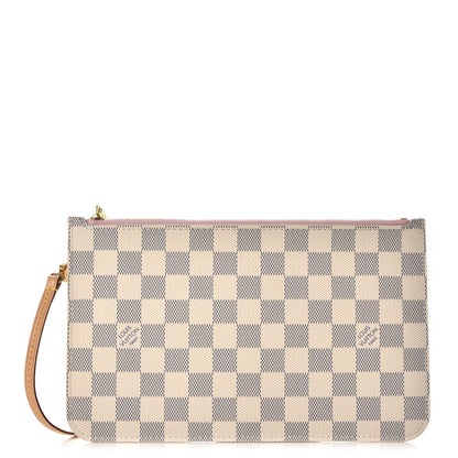 Louis Vuitton Damier Azur Neverfull MM GM Pochette Rose Ballerine 1 of 8