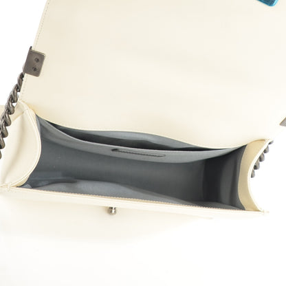 Chanel Calfskin Chevron Medium Boy Flap White 6 of 8