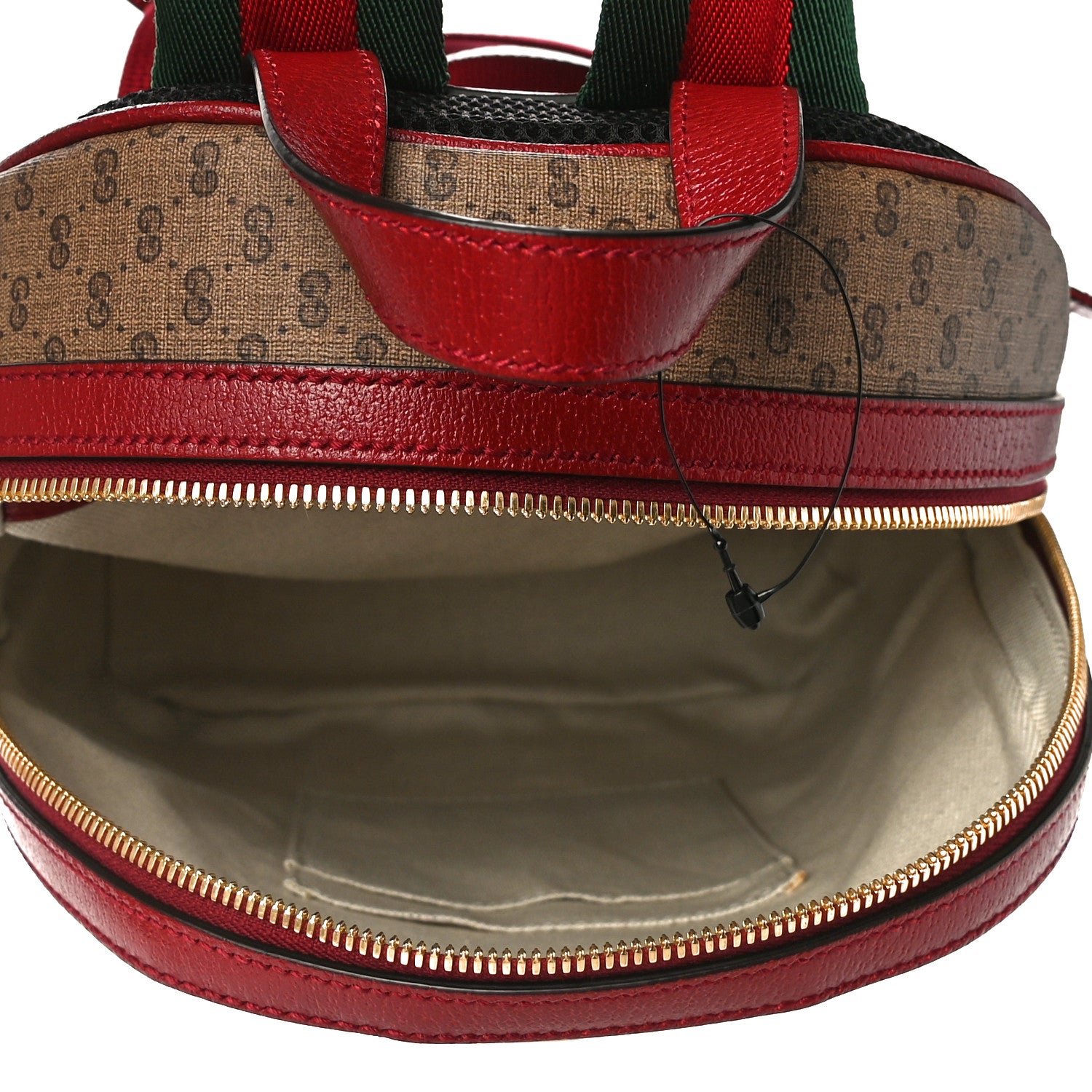Gucci X DORAEMON Mini Vintage GG Supreme Monogram Small Dome Backpack Beige Cherry Red 5 of 11