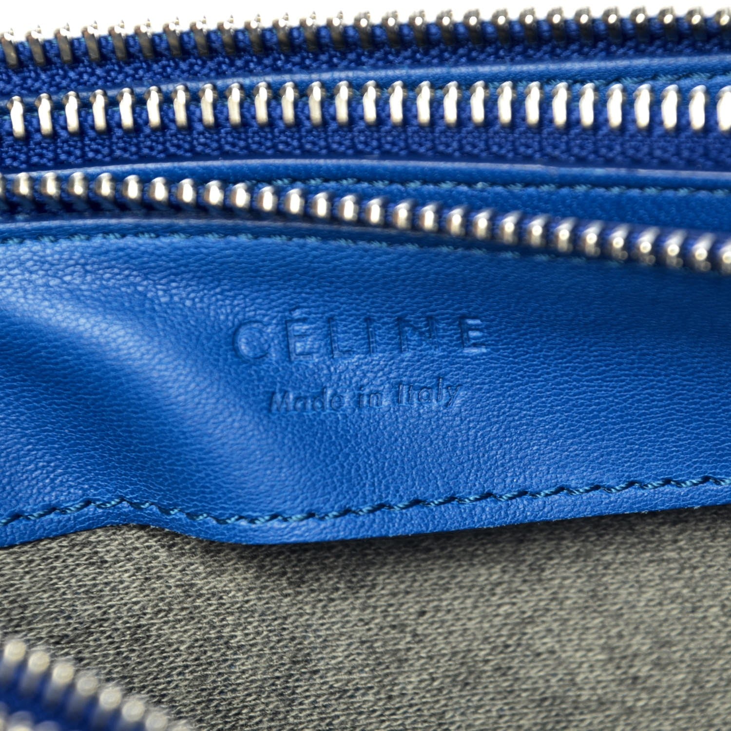 Celine Lambskin Small Trio Crossbody Bag Electric Blue 8 of 9