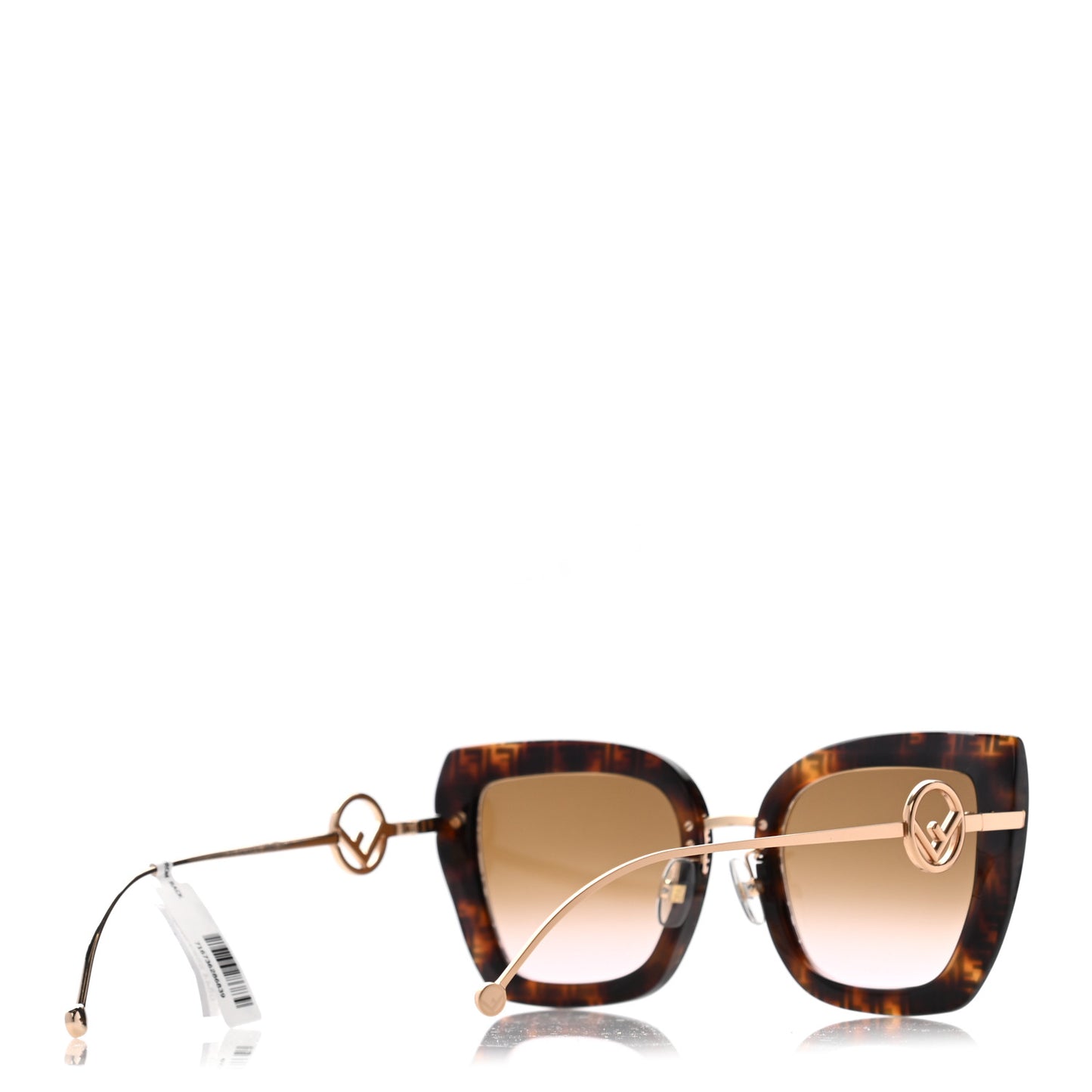 Acetate Metal F is Fendi FF Square Cat Eye Sunglasses FF 0424/F/S Havana