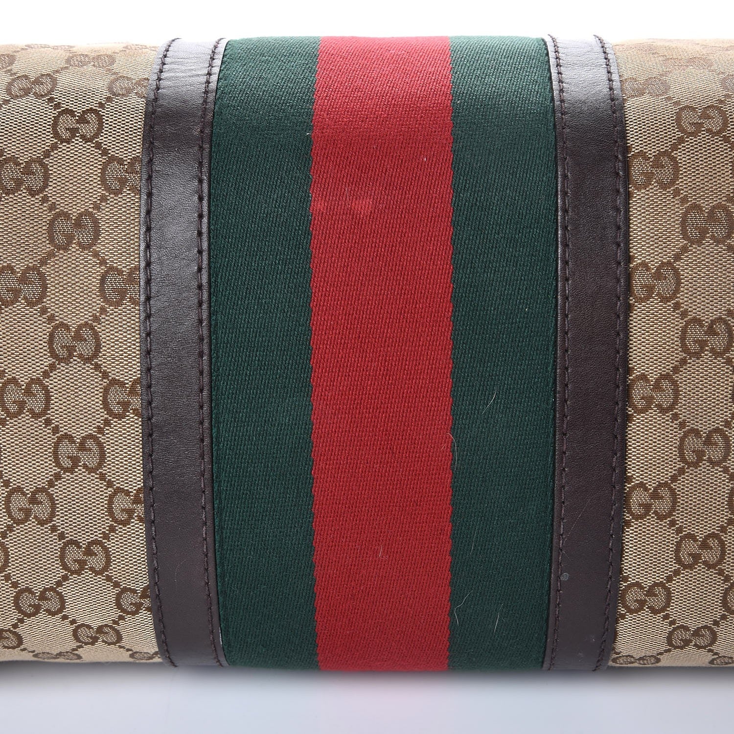 Gucci Monogram Vintage Web Medium Boston Dark Brown 26 of 28