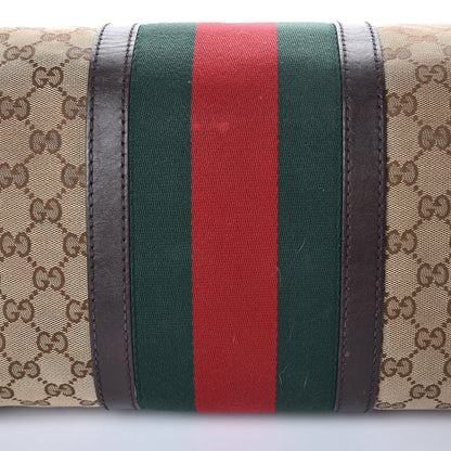 Gucci Monogram Vintage Web Medium Boston Dark Brown 26 of 28