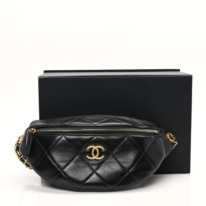 Chanel Lambskin Enamel Quilted Waist Bag Black 11 of 11