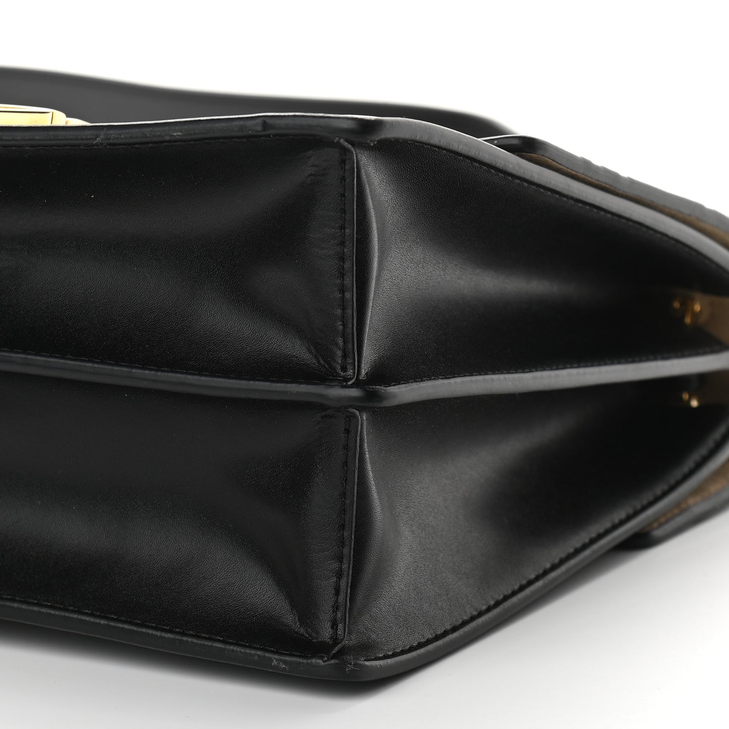 Vitello Liberty Bi-Color FF 1974 Embossed Kan U Shoulder Bag Black Maya