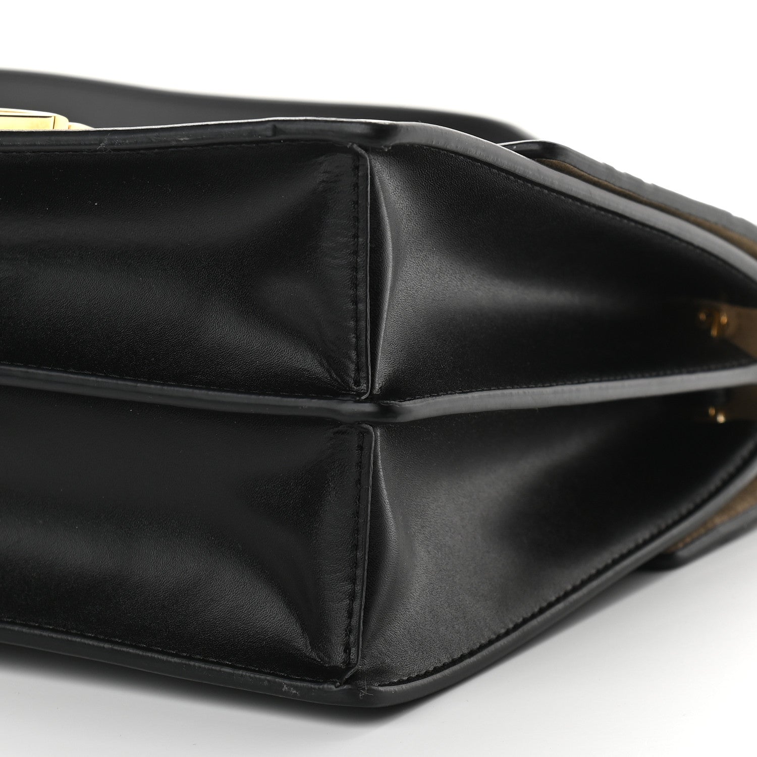 Fendi Vitello Liberty Bi-Color FF 1974 Embossed Kan U Shoulder Bag Black Maya 15 of 18