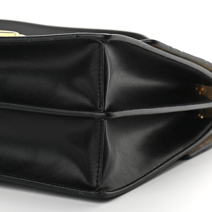 Fendi Vitello Liberty Bi-Color FF 1974 Embossed Kan U Shoulder Bag Black Maya 15 of 18