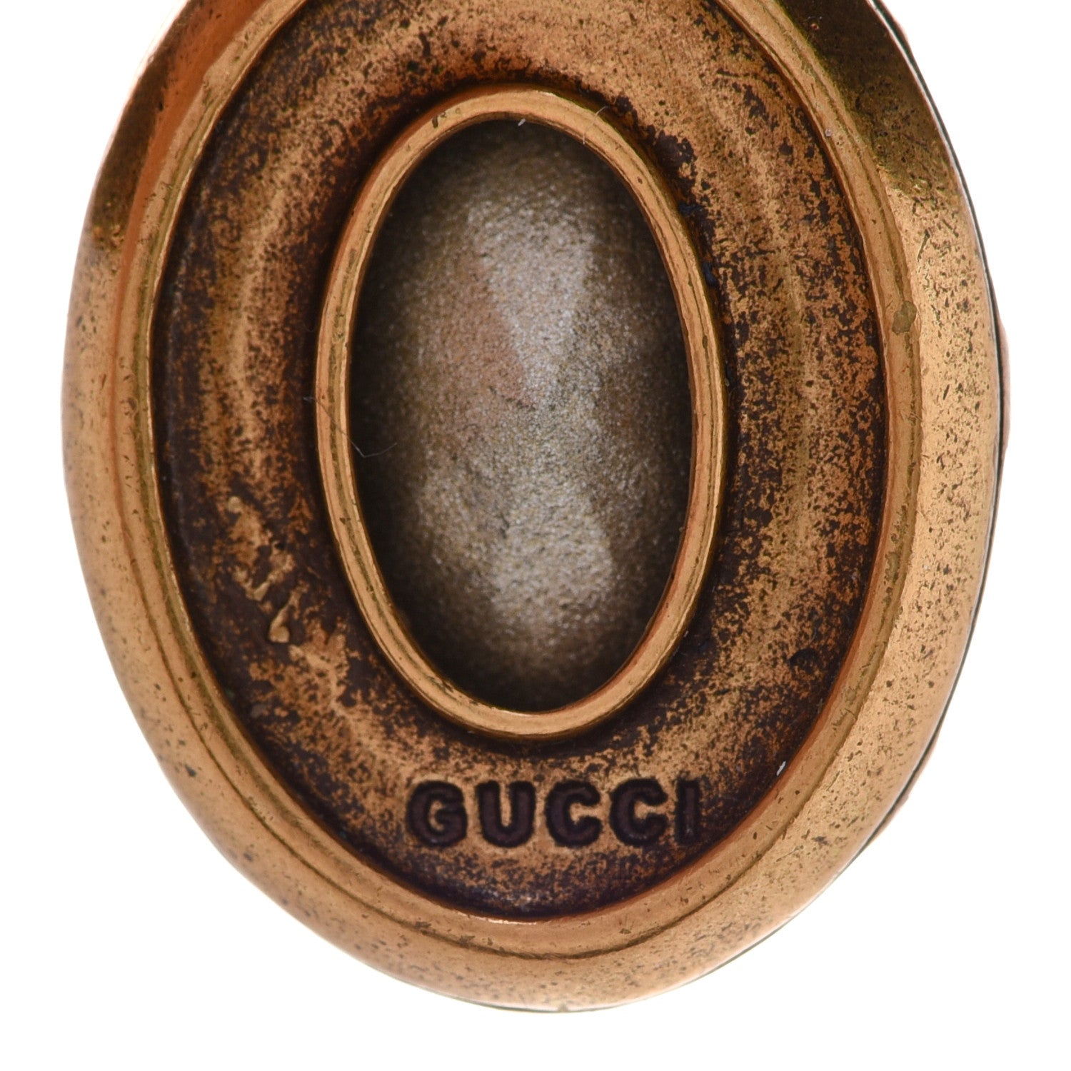 Gucci Crystal Double G Earrings Aged Gold 4 of 4