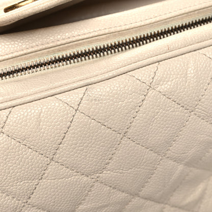 Chanel Crumpled Grained Calfskin Quilted Large Shiva Flap Dark White 14 of 19