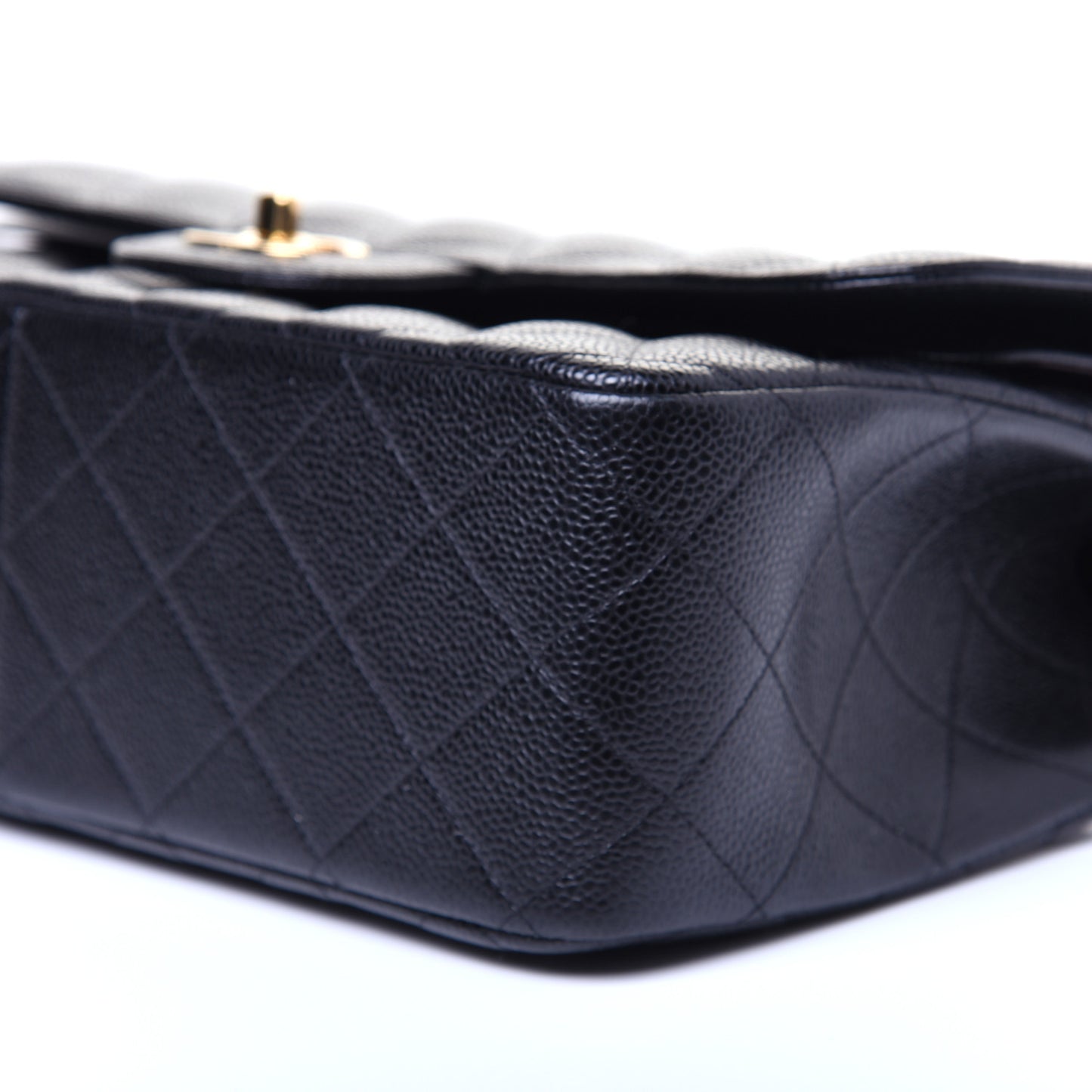 Caviar Quilted Jumbo Double Flap Black
