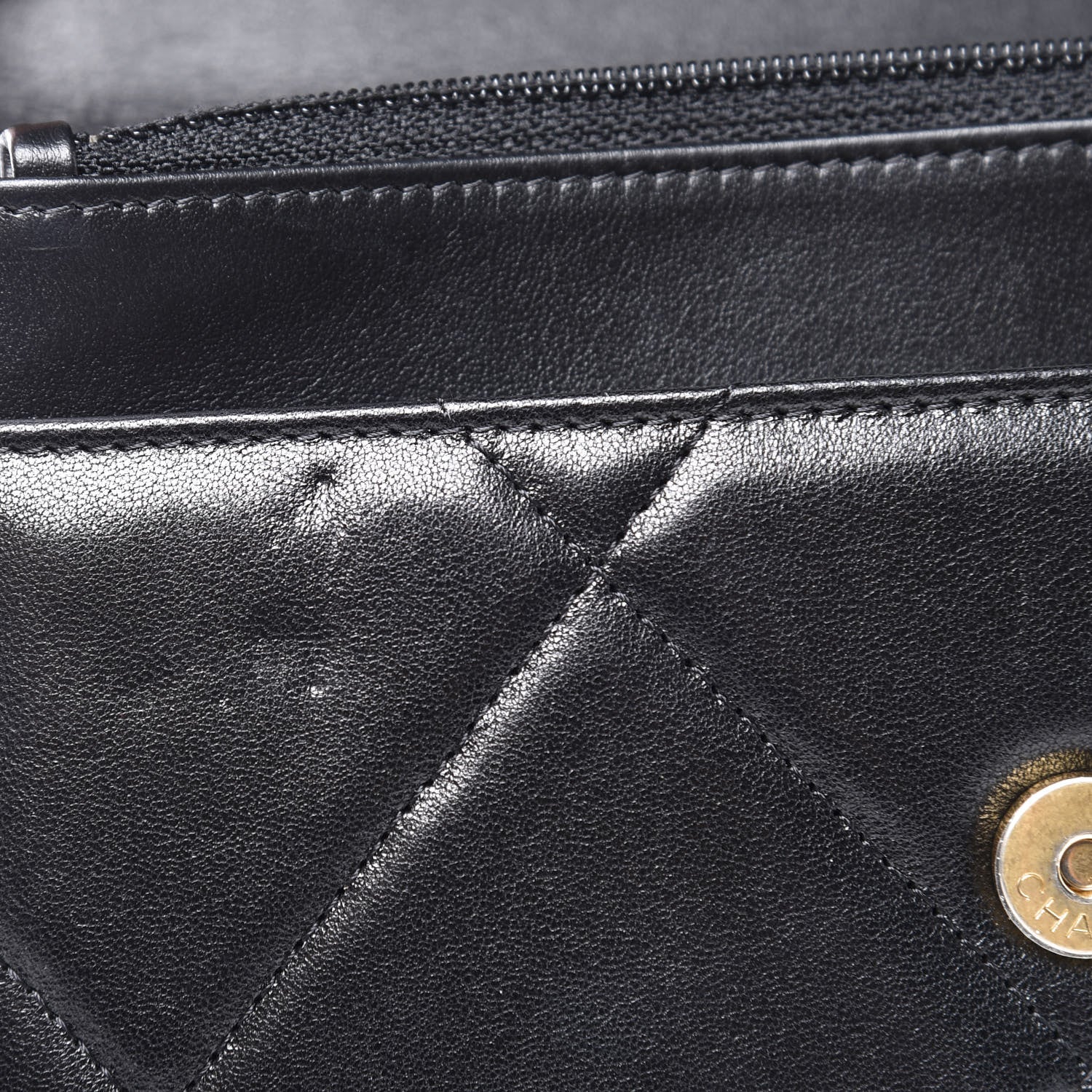 Chanel Goatskin Quilted 19 Wallet On Chain WOC Black 9 of 13