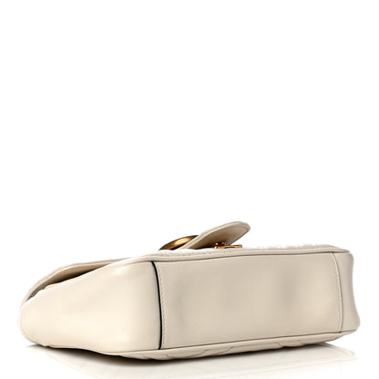 Gucci Calfskin Matelasse Mini GG Marmont Shoulder Bag White 3 of 19