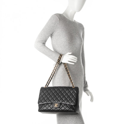Chanel Caviar Quilted Maxi Single Flap Black 2 of 9
