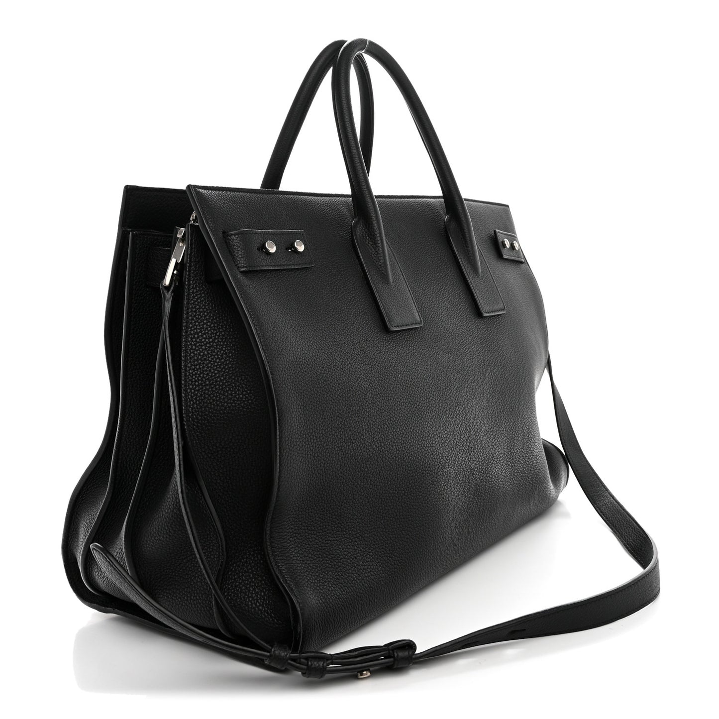 Grained Calfskin Large Souple Sac De Jour Black