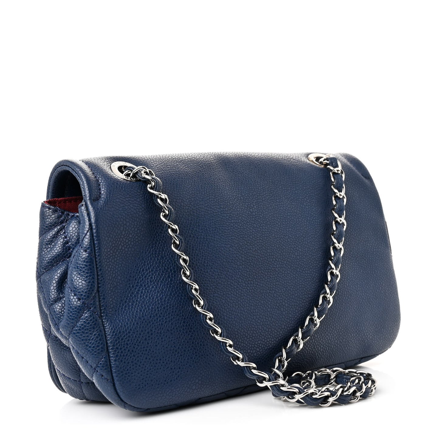 Caviar Medium Timeless CC Flap Navy Blue