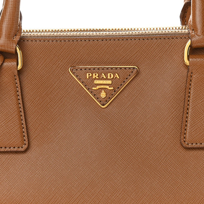 Prada Saffiano Lux Medium Double Zip Tote Caramel 7 of 11