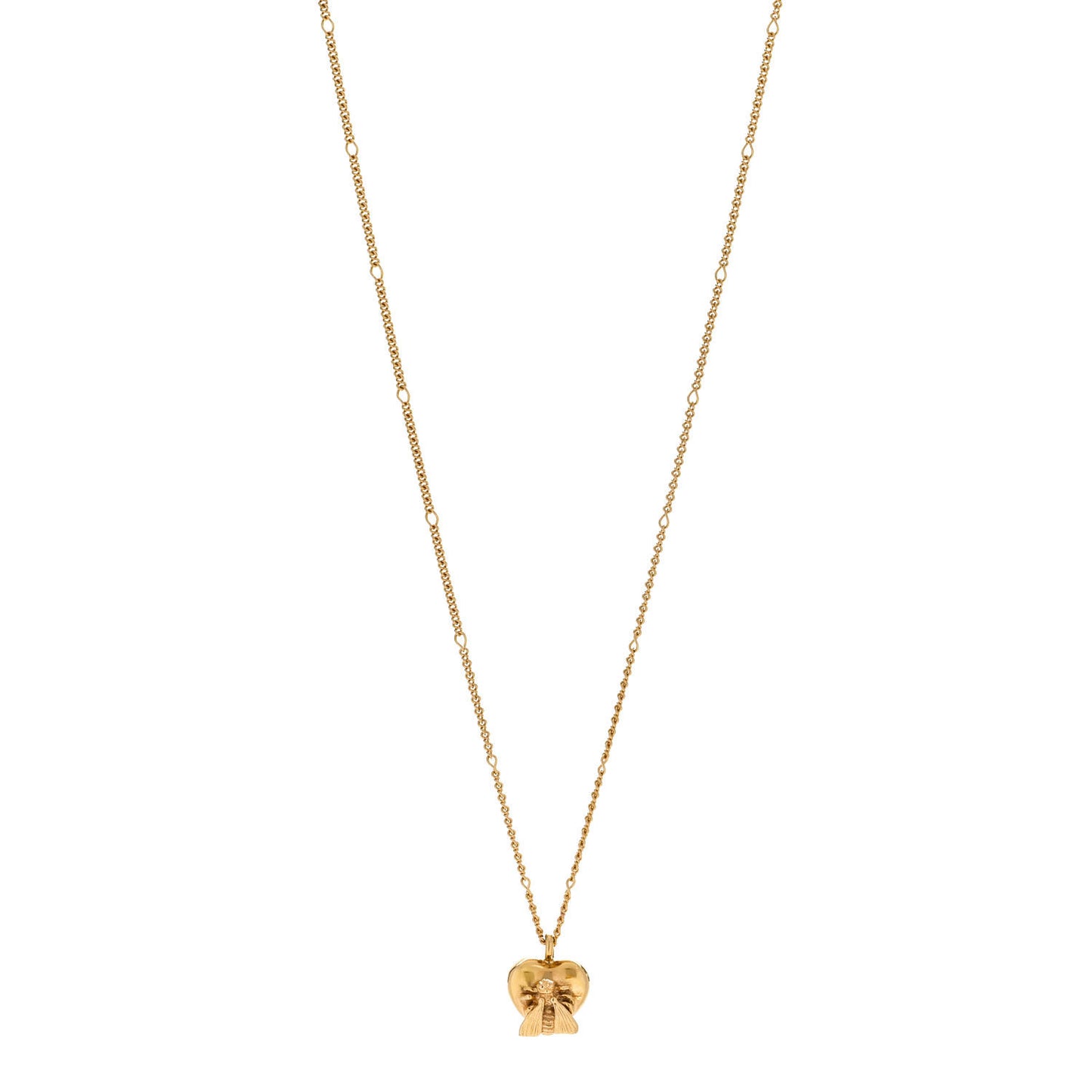 18K Yellow Gold Le Marche Des Merveilles Bee Heart Pendant Necklace