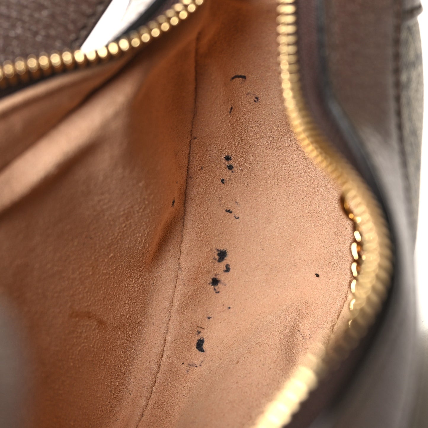 GG Supreme Monogram Textured Calfskin Web Mini Ophidia Half Moon Hobo Beige Ebony New Acero