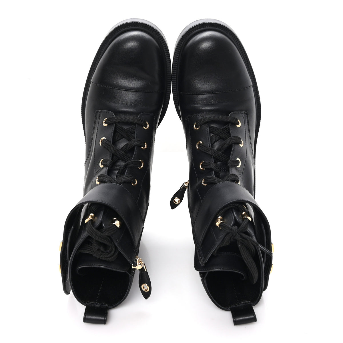 Louis Vuitton Calfskin Territory Flat Ranger Boots 38 Black 10 of 10