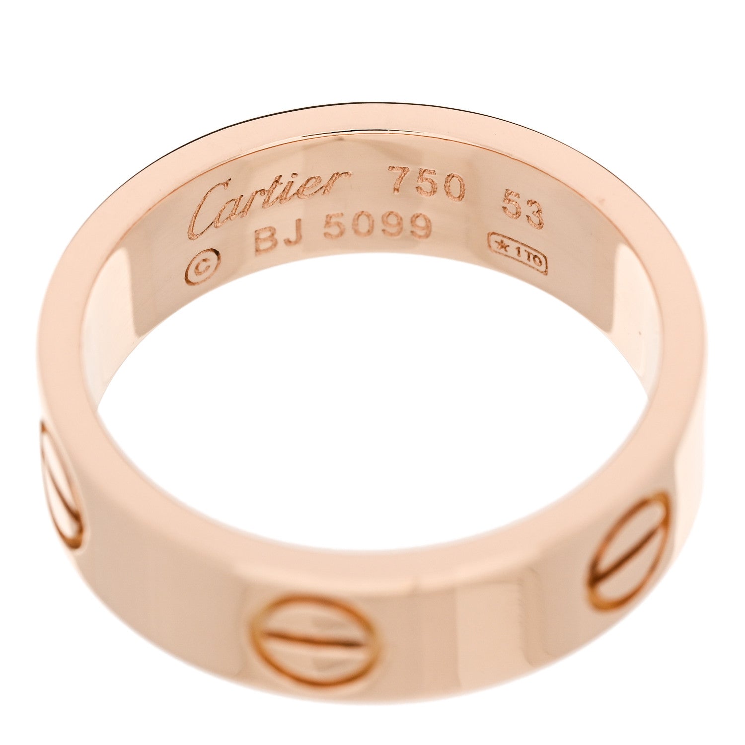 Cartier 18K Pink Gold 5.5mm LOVE Ring 53 6.5 4 of 5