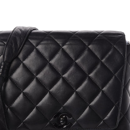 Chanel Lambskin Quilted Shoulder Flap Bag So Black 9 of 9