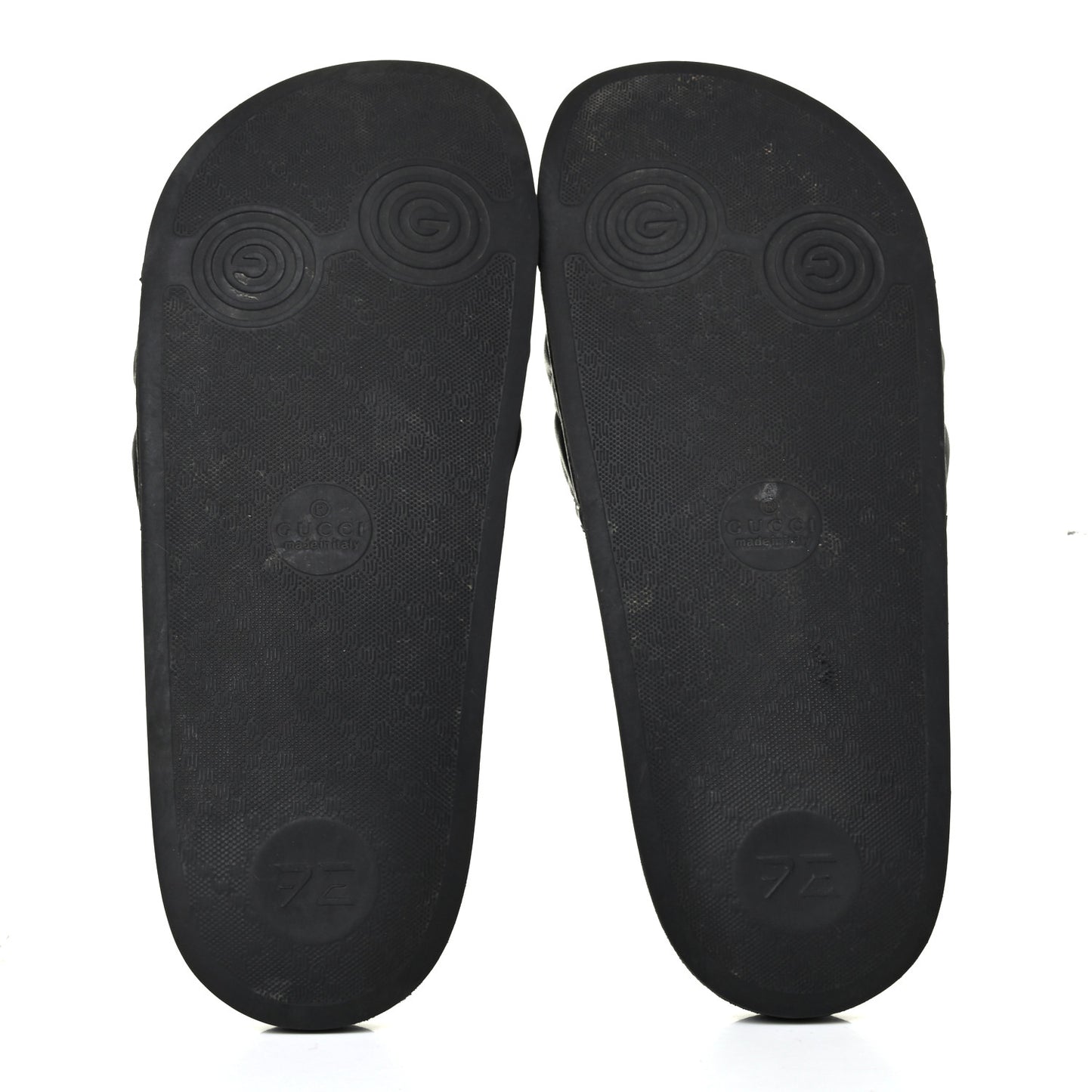 Nappa Matelasse Rubber Mens GG Marmont Slide Sandals 7 Black